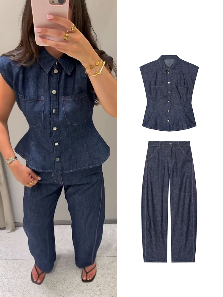 Shoulder Pad Set In - Conjunto de Pantalones de Mezclilla para