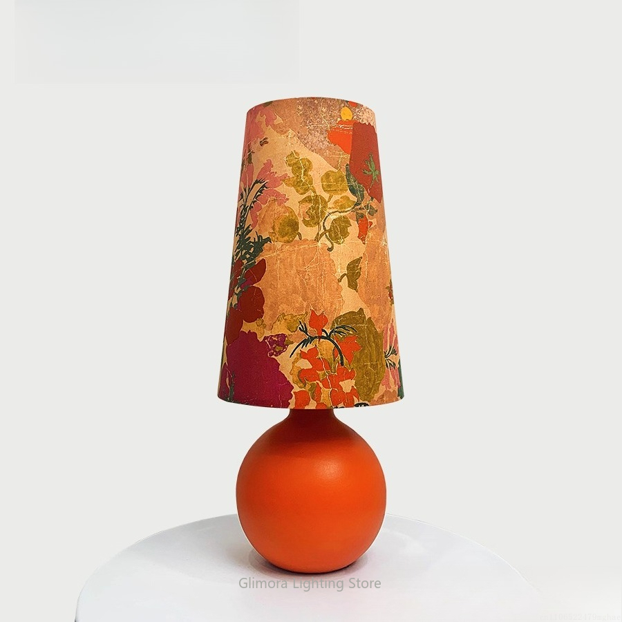 Century Textile & Sewing Supply Reviews - Lámpara de mesa con esfera naranja:
