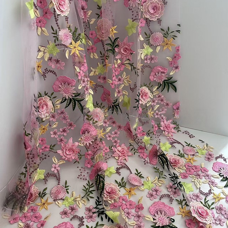 Tela de tul bordada con flores - Sewing In Textile reseña y precio