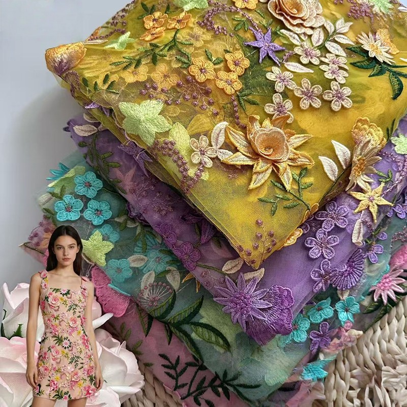 Tela de tul bordada con flores - Sewing In Textile reseña y precio